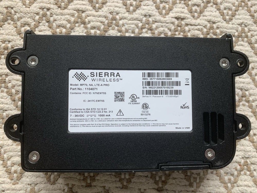 Sierra Wireless Airlink MP70, No Cables.