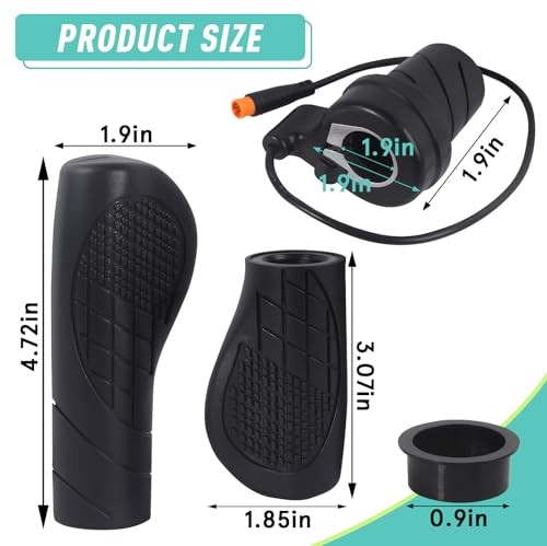 FT76X Ebike Half Twist Throttle, Half-Twist Handle with Waterproof Plug, Ebike