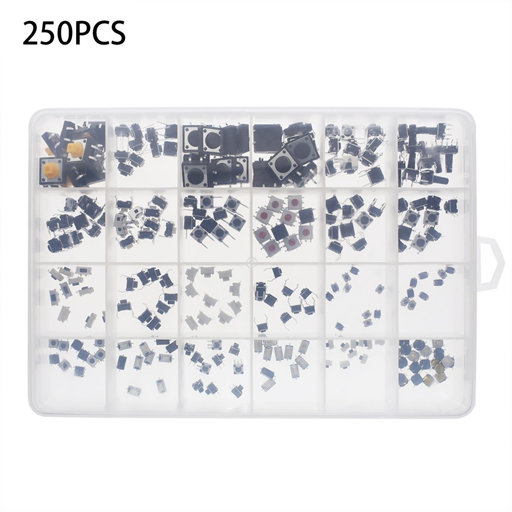 250pcs 25-Type Micro Switch Push Tact Button ON/OFF Touch Button Switch xxs