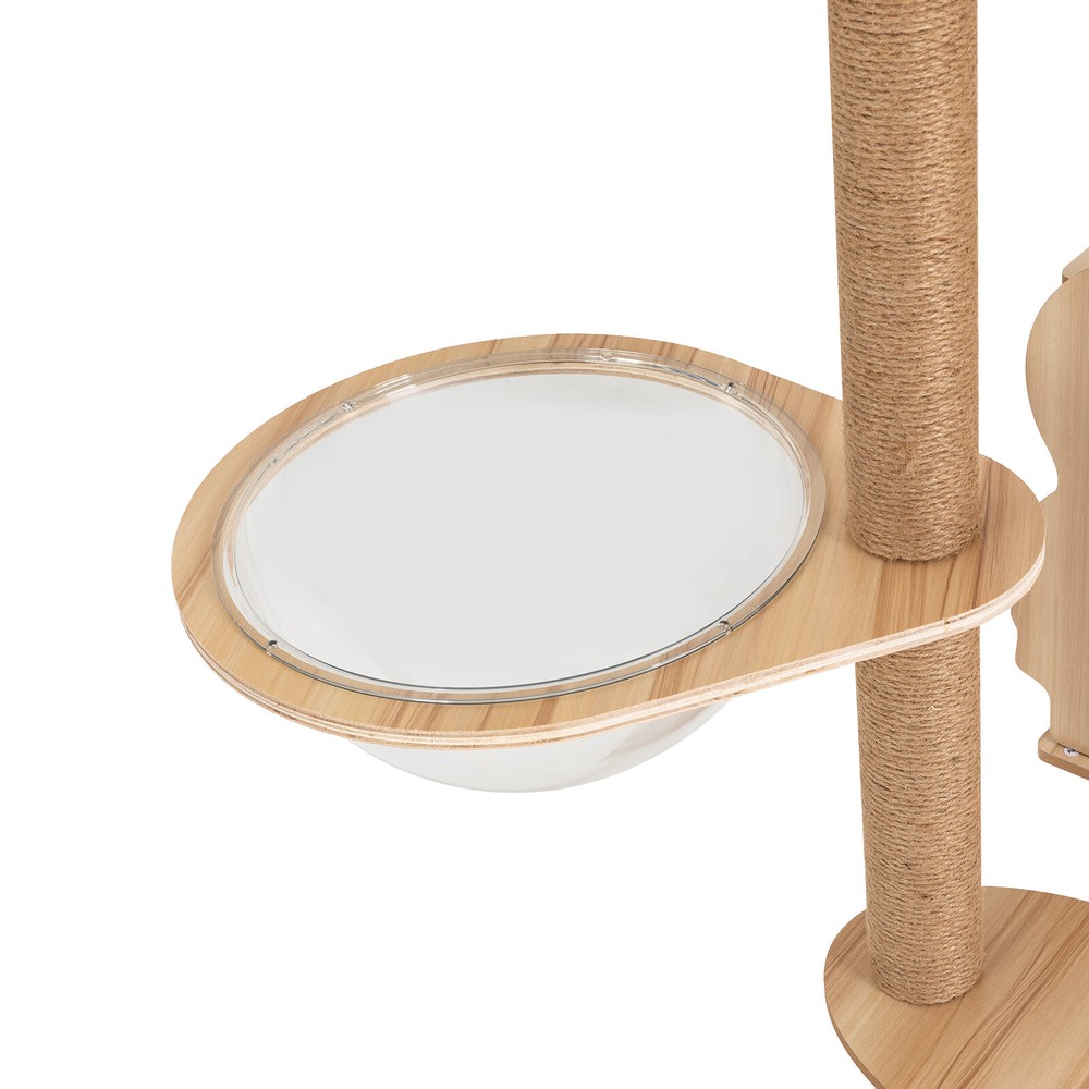 Multi-level Cat Condo With Scratching Posts 54in Indoor Cat Tree Mdf Cat Tower