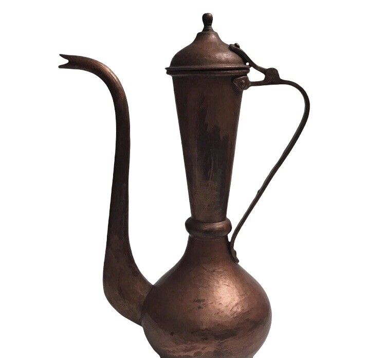 Antique Russian Copper Double Eagle Marked Pitcher/Teapot