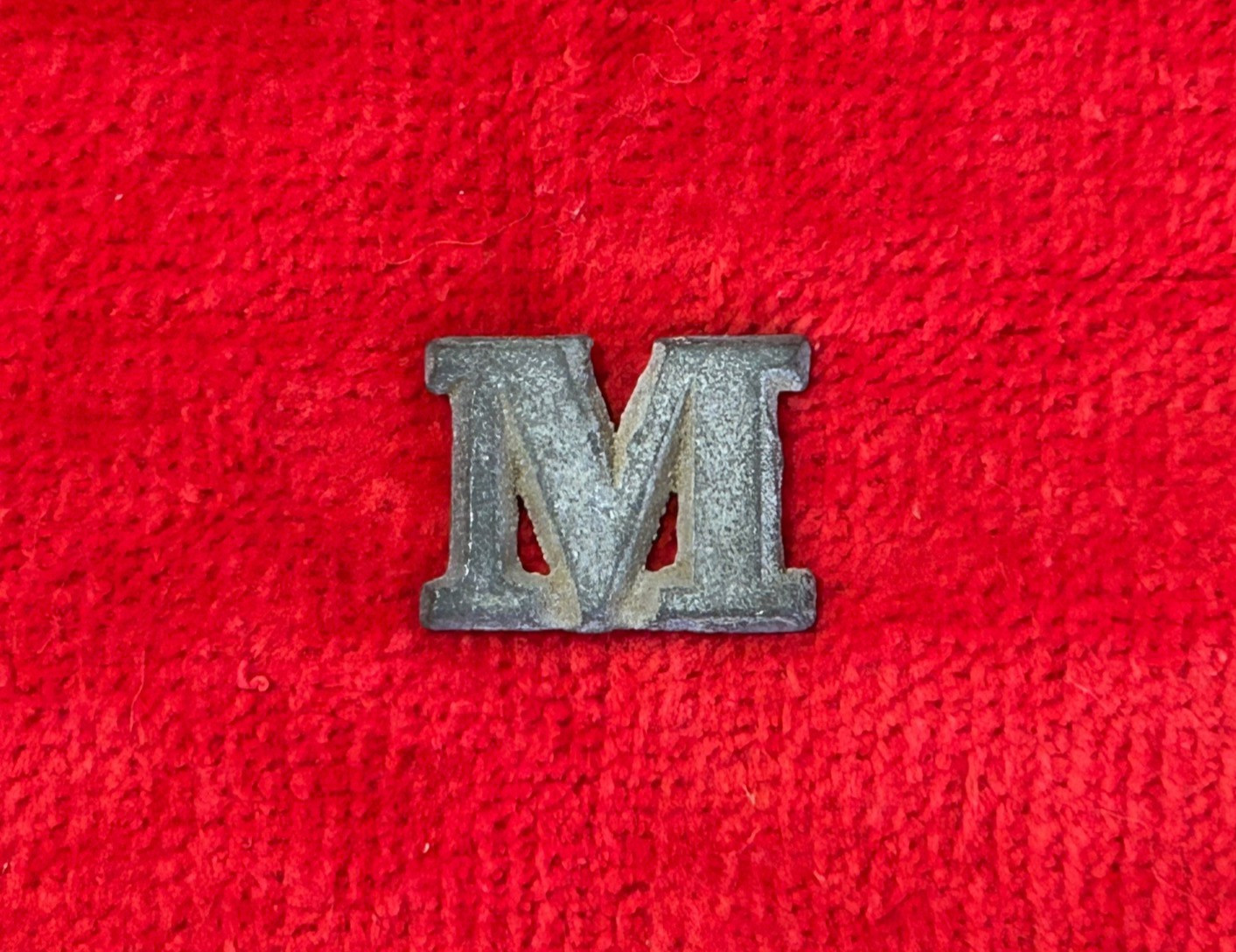 Dug Relic Civil War Hat Letter M---Beautiful Piece and Very Rare!