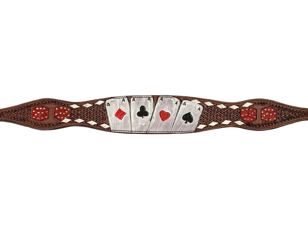 Showman Rider's Luck Tooled Leather Wither Strap