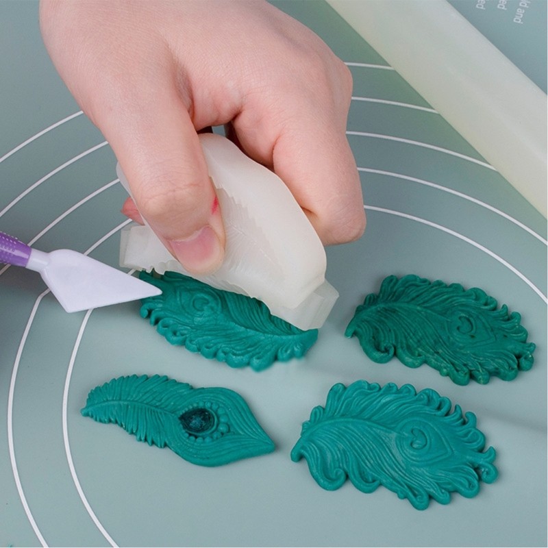 Silicone Peacocks Tail Molds Baking Crafting Supplies Efficient Durable Kitchens