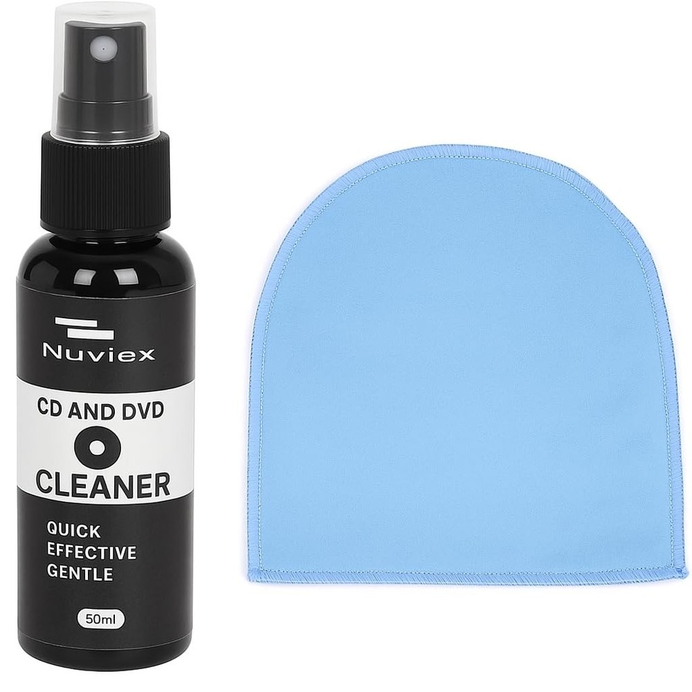 CD Disc Cleaner Kit – Includes Cleaning Solution, Microfiber Anti-Static Glov...