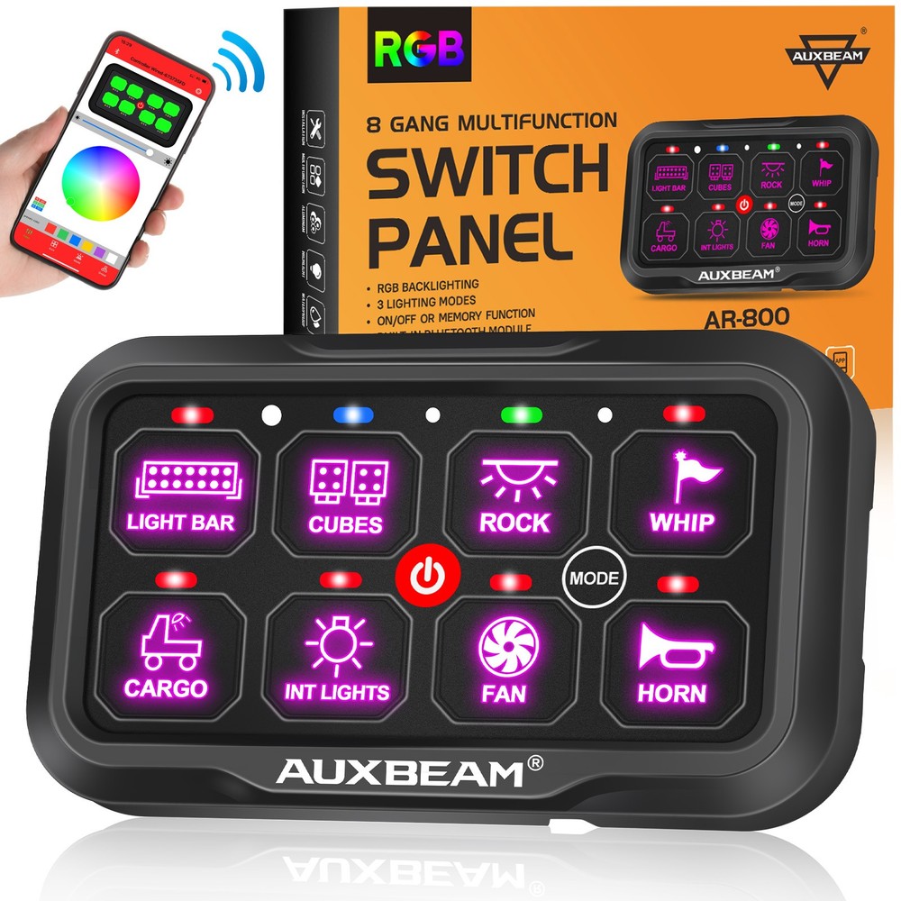 AUXBEAM AR-800 Multifunction 8 Gang RGB Switch Panel bluetooth APP Controller