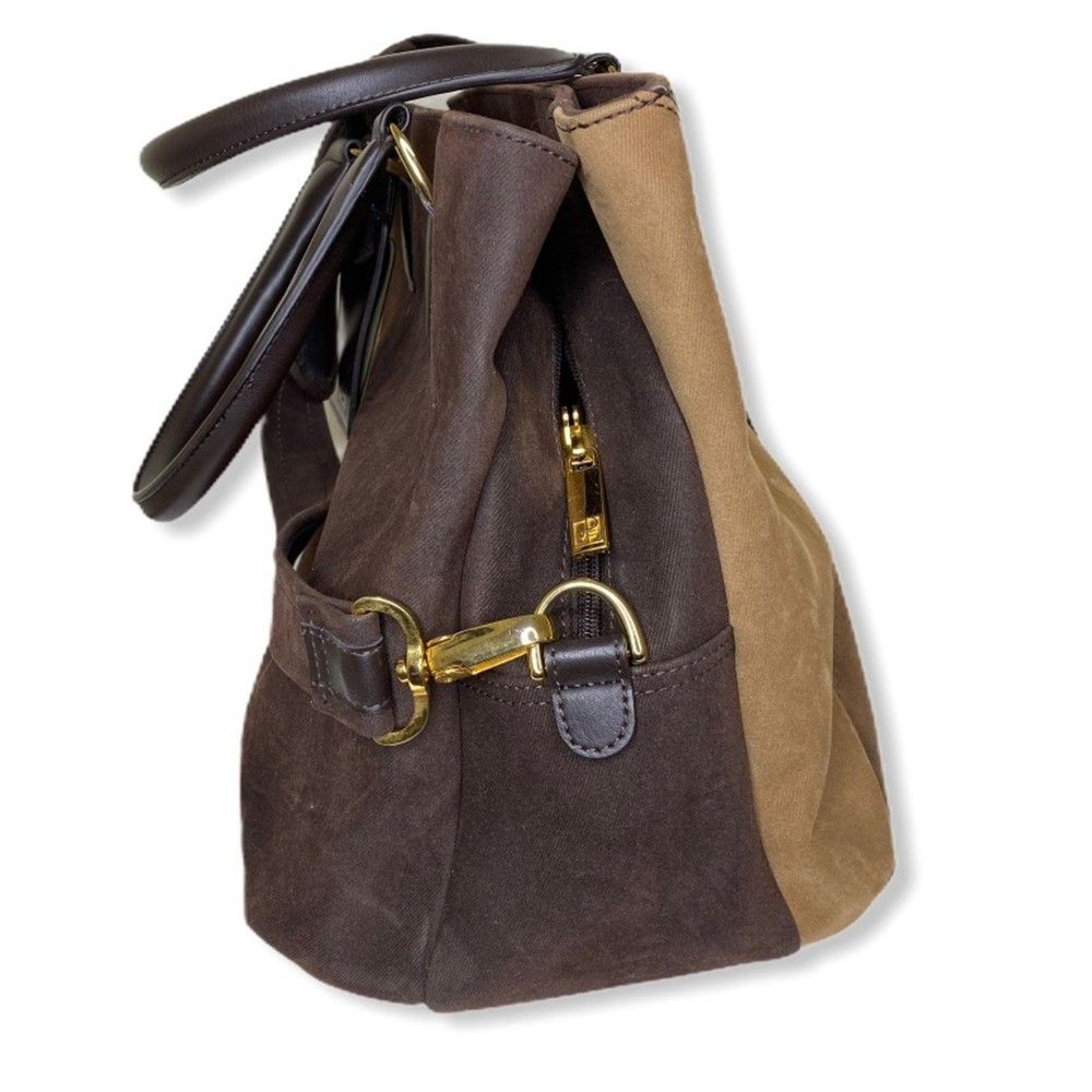 DVF tri-tone brown large overnight bag