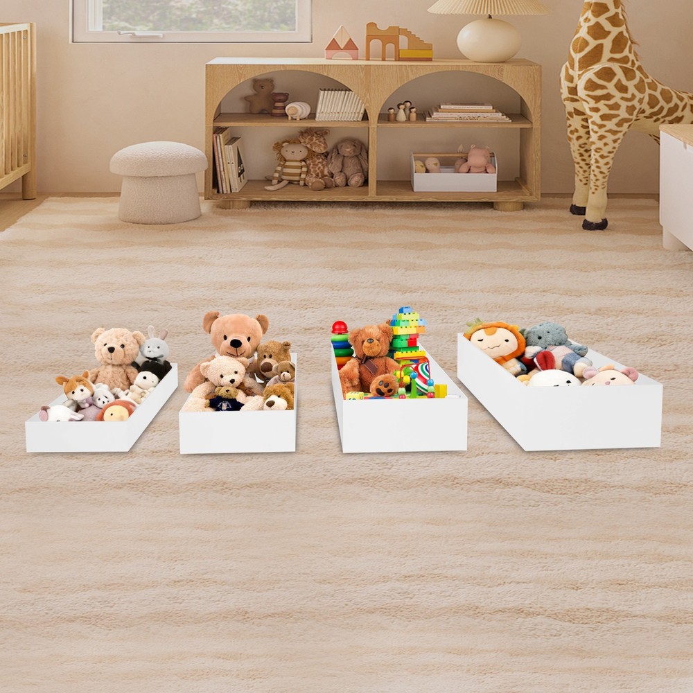 White Acrylic Display Stands, Buffet Risers, Acrylic Nesting Stands Durable 4Pcs