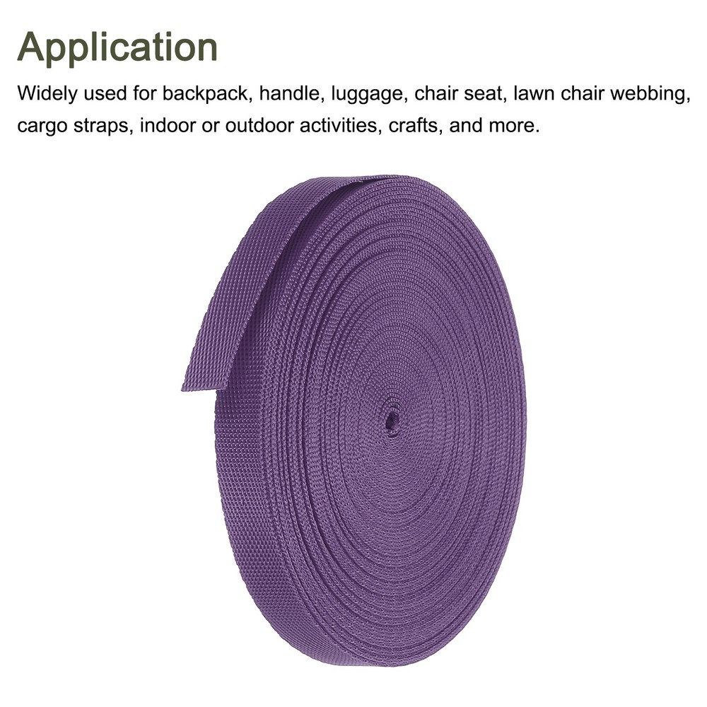 Flat Nylon Webbing Strap 3/8 Inch 10 Yards Bean Purple for Backpack