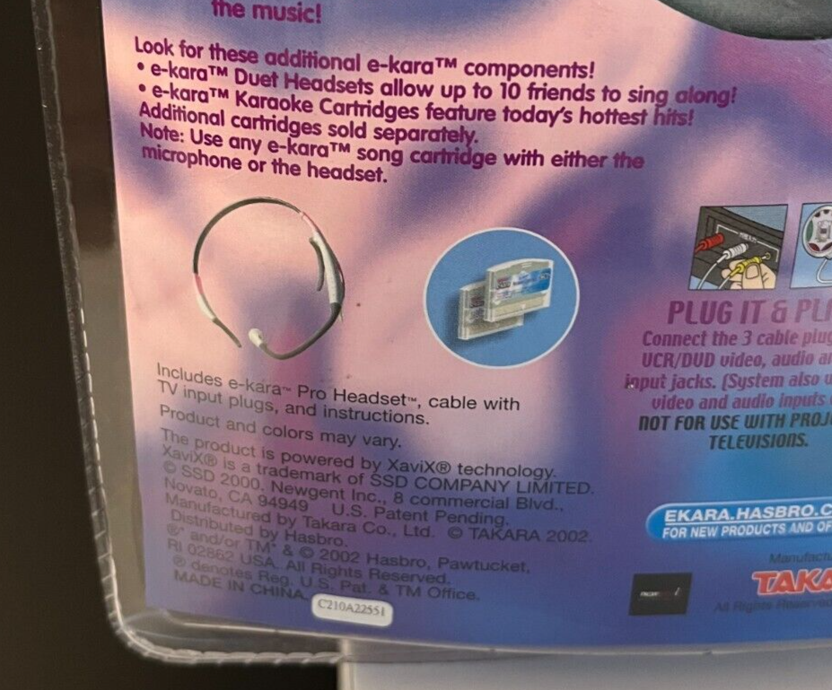 Vintage Hasbro E-KARA Karaoke Pro Headset Singing Music System - NEW