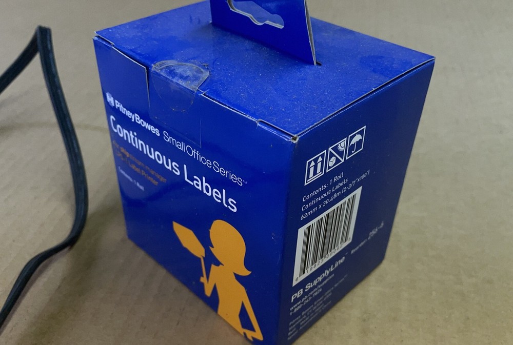 Open Box Pitney Bowes LPS-1 Label Printer Plus A Box of Printer Label
