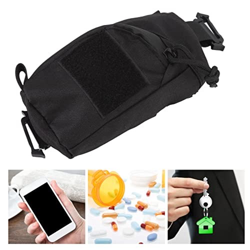 Backpack Shoulder Strap Pouch,Clip On Pouch Attachment Bag Accessory Black