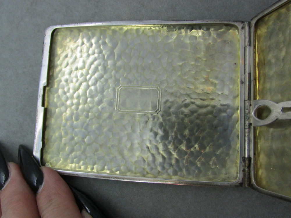 Vintage Tooled Sterling Silver Cigarette Case Monogram MBR 88 grams