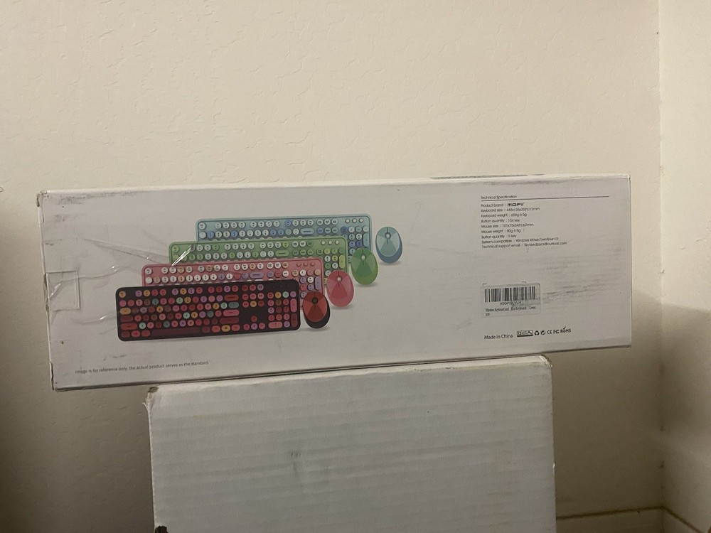 Wireless Keyboard And Mouse Combo, Ergonomic Full Size Typewriter Retro