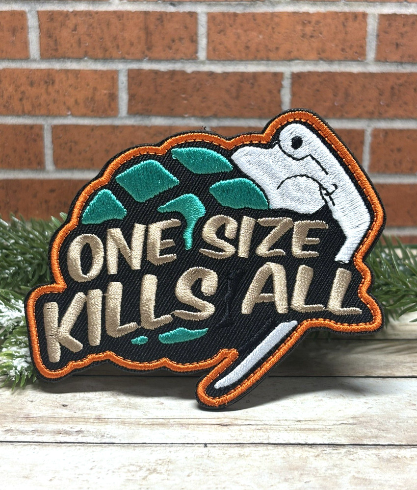 Embroidered Tactical Patch - One Size Kills All Patch - Grenade Morale Patch