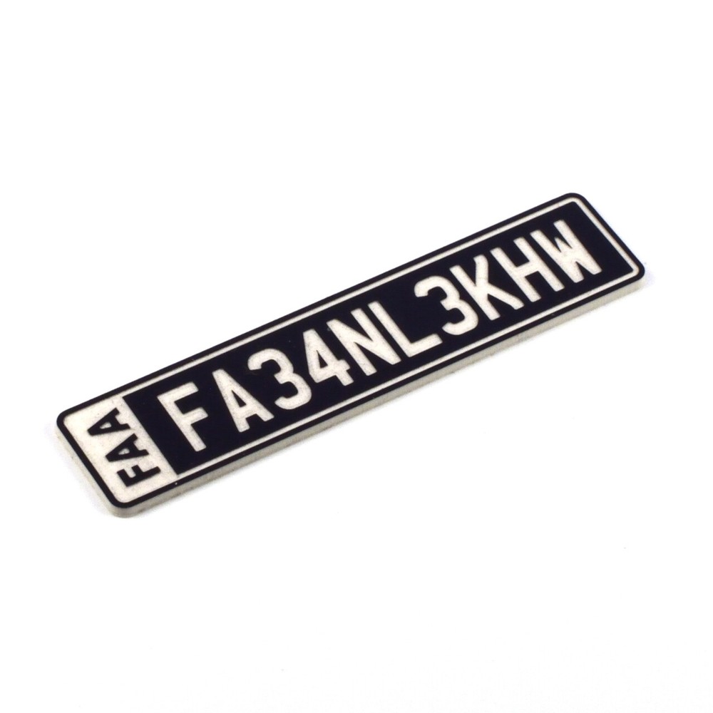 FAA DRONE REGISTRATION TAG STICKER, ENGRAVED