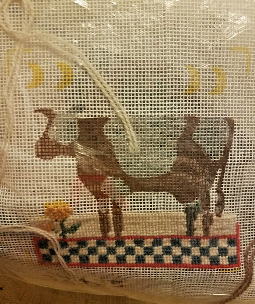 Bucilla Needlepoint Cow Kit #32435 IN PROGRESS