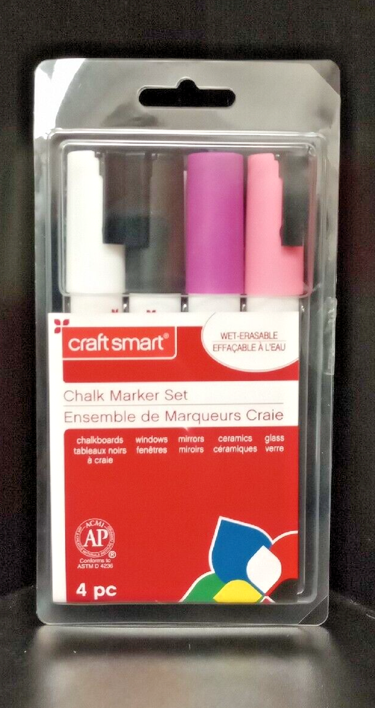 Craft Smart 4 Pc Chalk Marker Set Wet-Erasable
