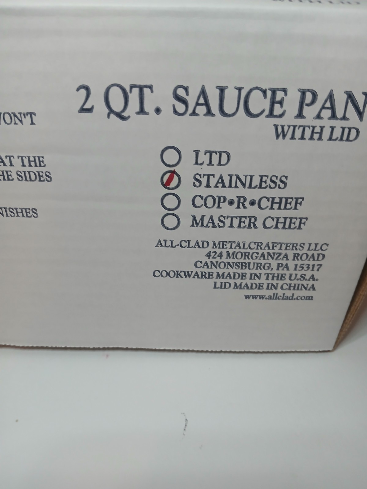 All-Clad MetalCrafters Stainless 2-qt Sauce Pan with Lid Open Box