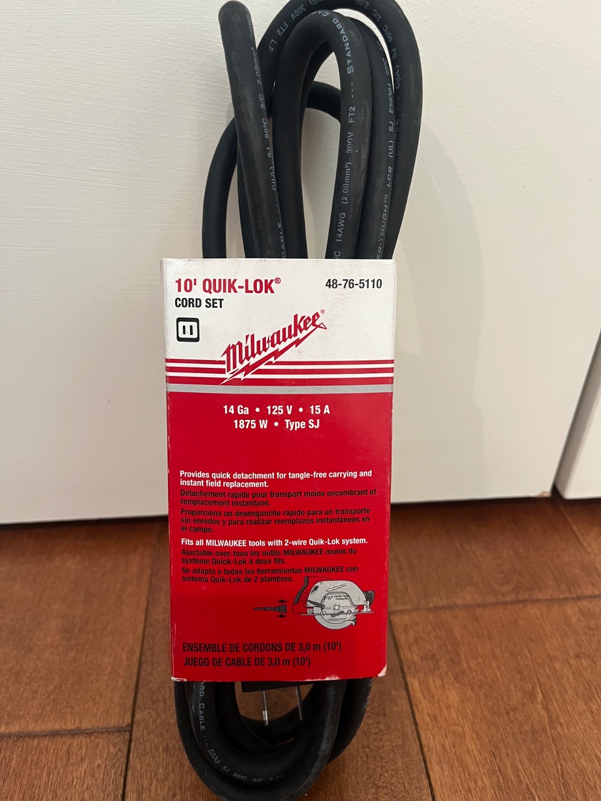 Milwaukee Tool 48-76-5110 10' 2-Wire Quik-Lok W/Twist Lock Plug Cord