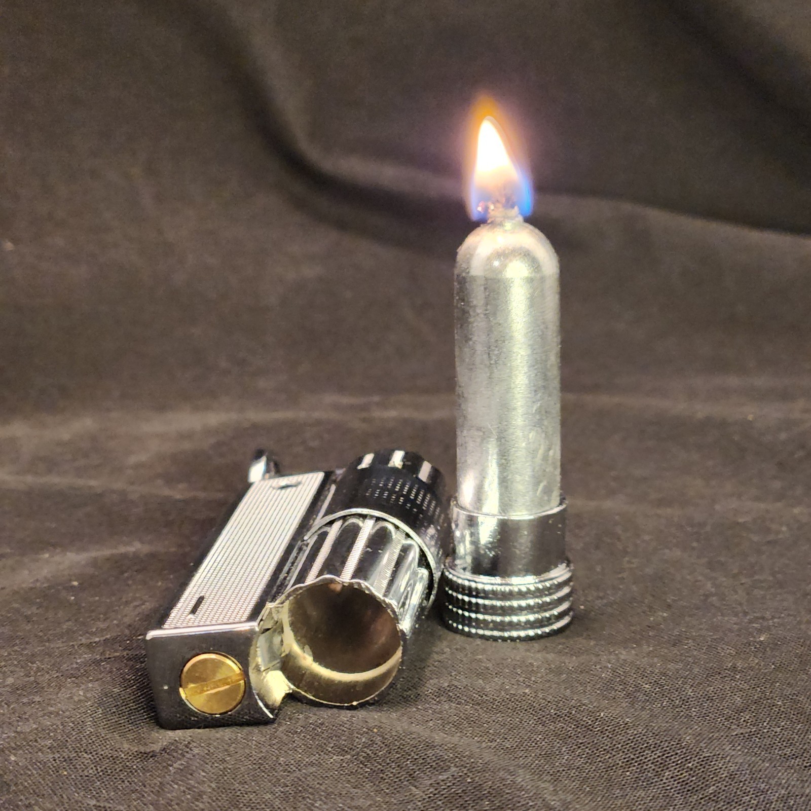 NEW Retro Style Trench Heavy-duty Petrol Lighter Chrome