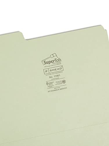 SuperTab File Folder, Oversized 1/3-Cut 100 per Box Assorted Pastel Colors
