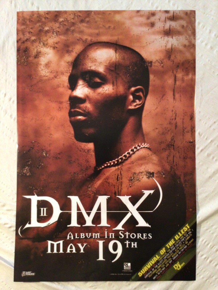 DMX Repro 1998 Promo Poster Rap Hip Hop