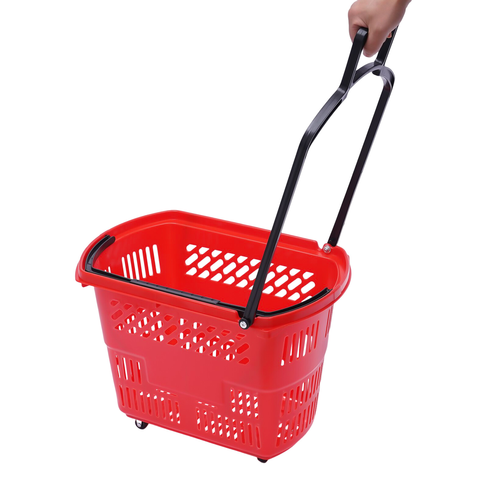 Trolley Rolling Shopping Baskets 6 pcs Plastic 35L with Handles Shopping Carts