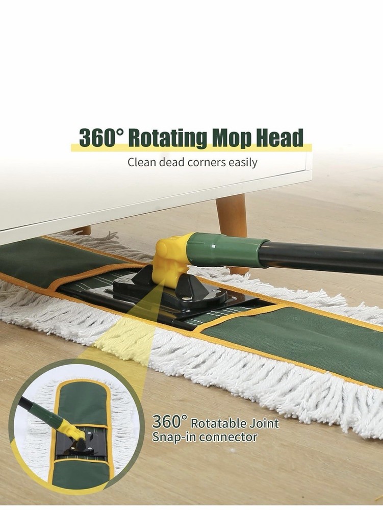 Extra Large Rectangular Microfiber Dry Pad Mop with Metal Handle