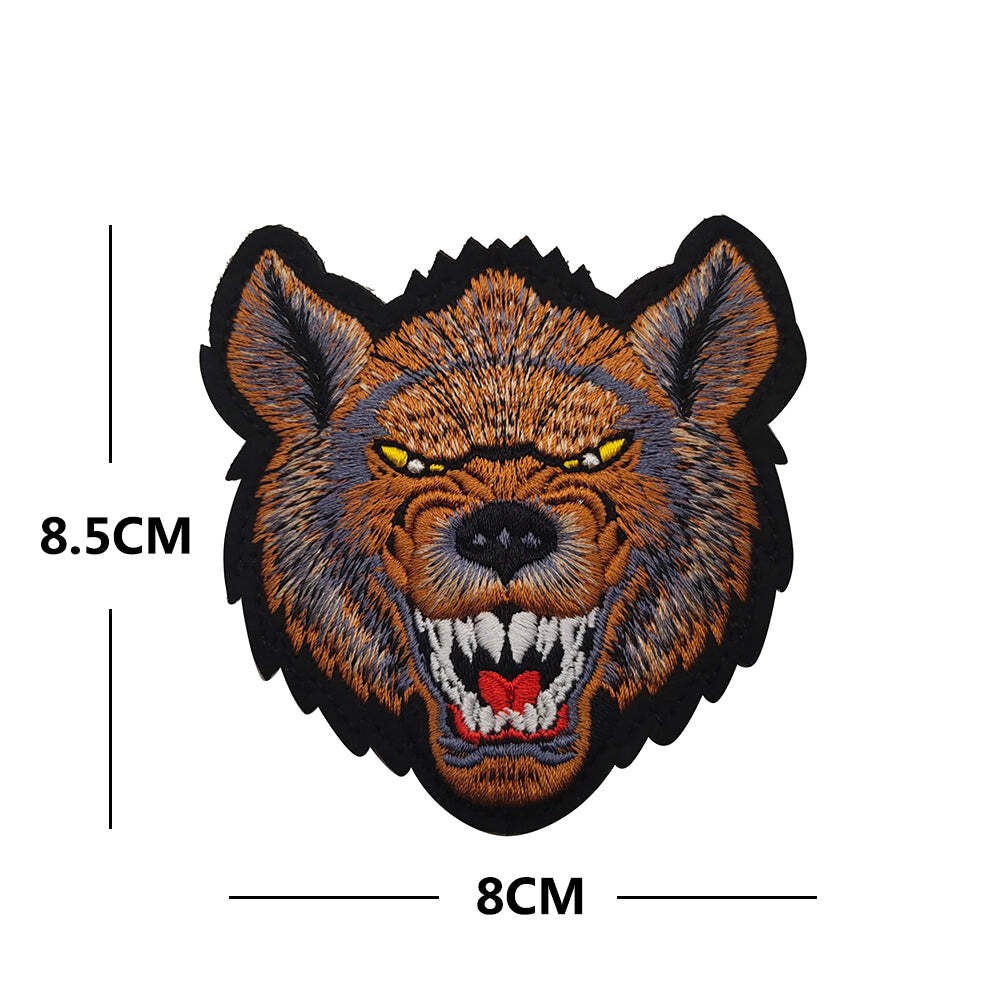 Large Bear Hiking Outdoors Embroidered Hook and Loop Tactical Morale Patch FREE