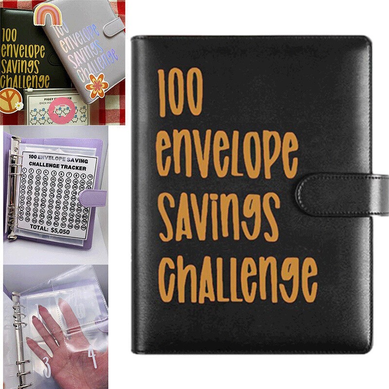 100 Envelope Challenge Binder, Savings Challenges Budget Book Binder Envelopes