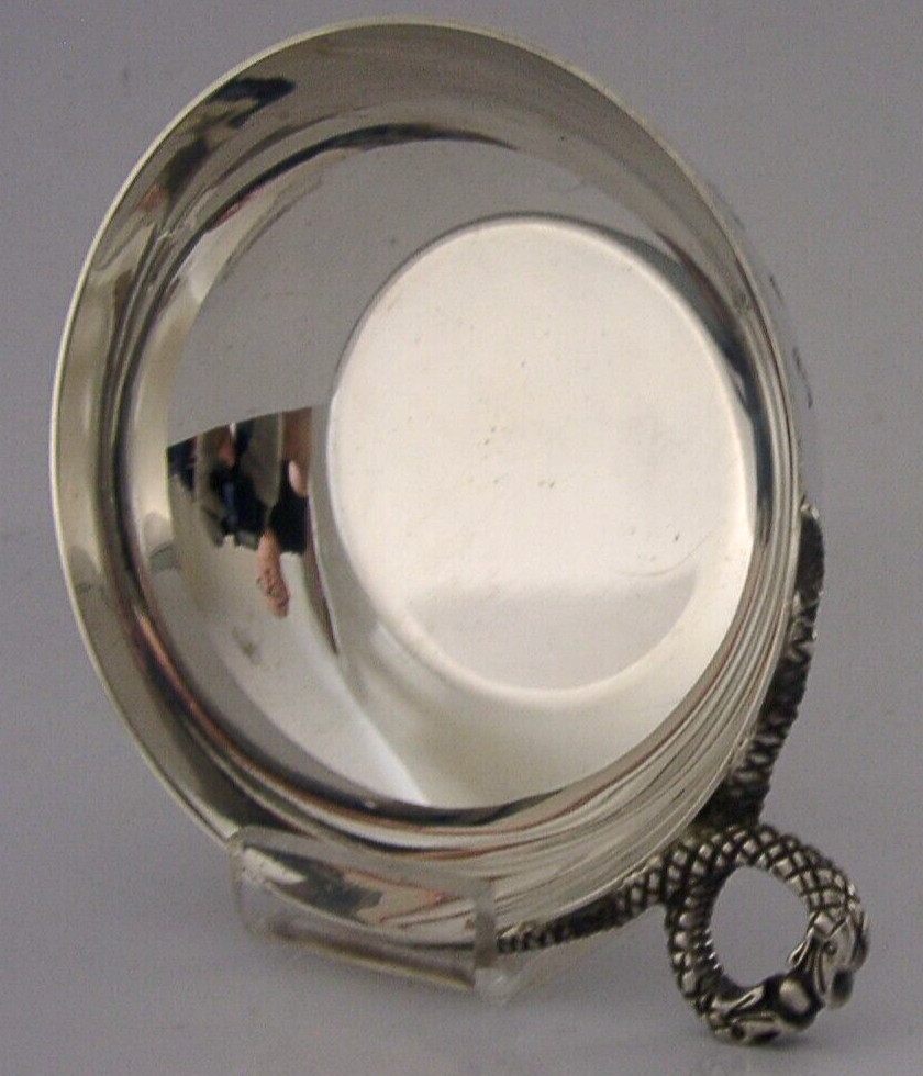 HEAVY 80g QUALITY ENGLISH SOLID STERLING SILVER WINE TASTER 1977 BARWARE