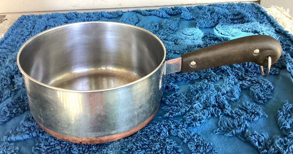 REVERE WARE COPPER BOTTOM 2 QUART PAN, BEFORE 1968 LOGO
