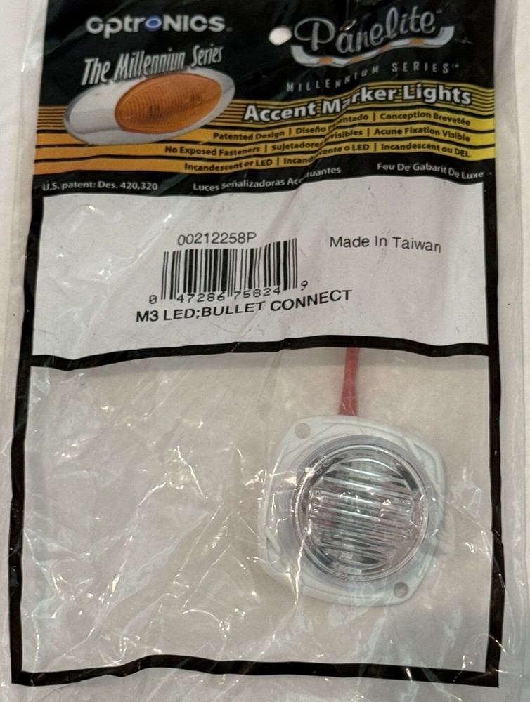 Panelite 00212258P Clear Len - Red Marker Light 3" M3 LED