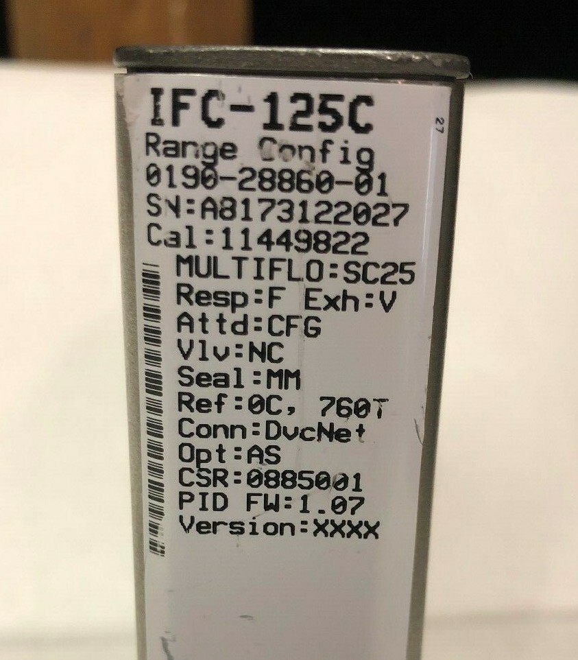 Celerity Unit IFC-125C Mass Flow Controller MFC