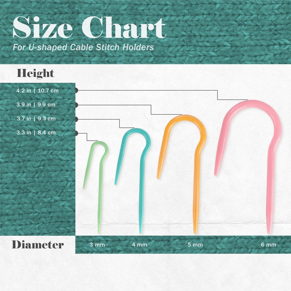 16pc U-Shaped Cable Needles