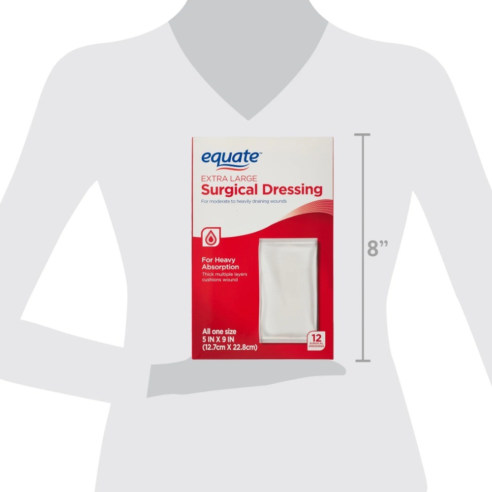 Extra Large Surgical Dressing, 5 in x 9 in, 12 Count