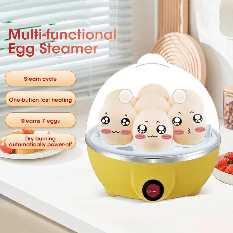 Egg Cooker Automatic Power Off Home 7 Eggs Multi-Functional Steamed Egg Custard