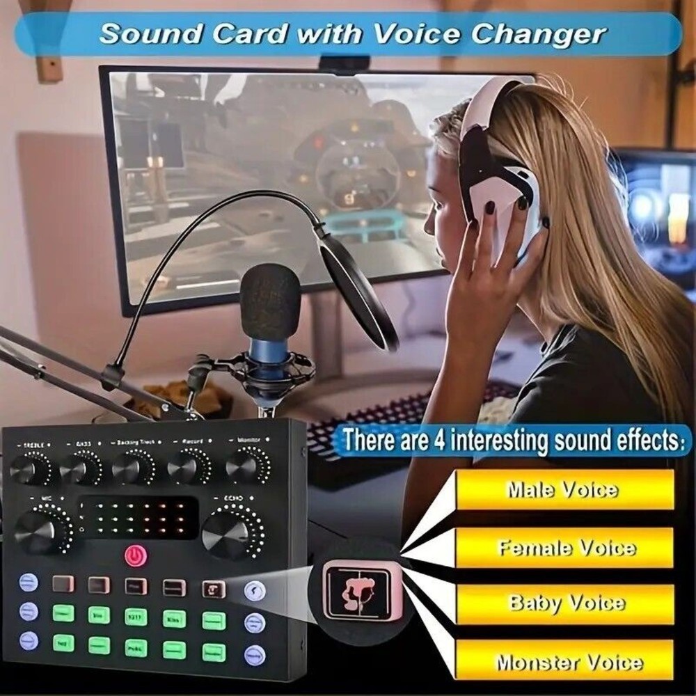 Universal V8S Sound Card For Multiple Devices Bluetooth Wireless Accompaniment