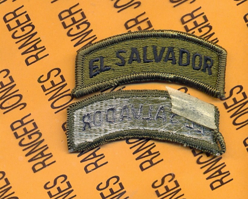US Army EL SALVADOR OD Green & Black tab patch m/e