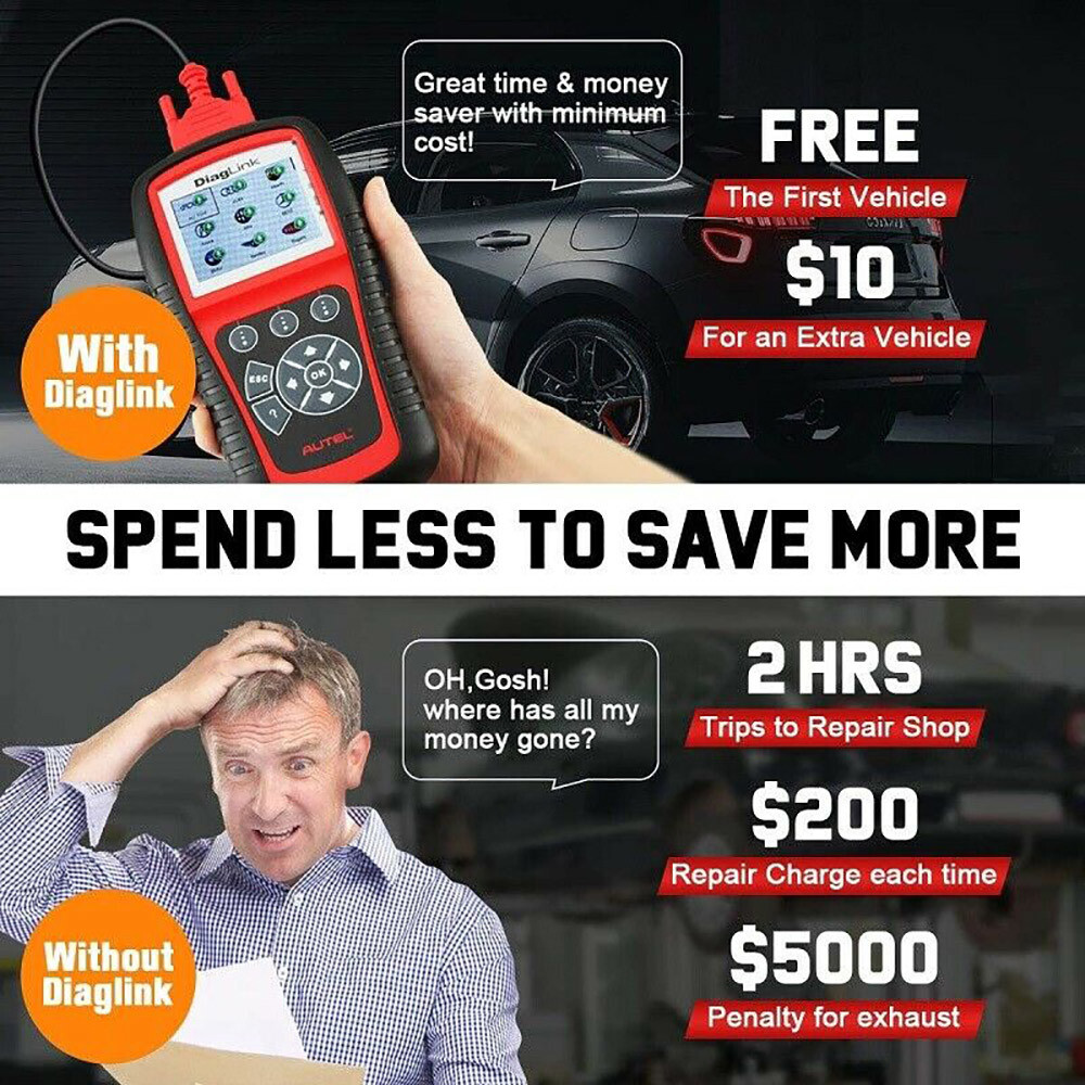 2025 Car All System Scanner Autel MaxiDiag Elite DiagLink OBD2 Diagnostic Reader