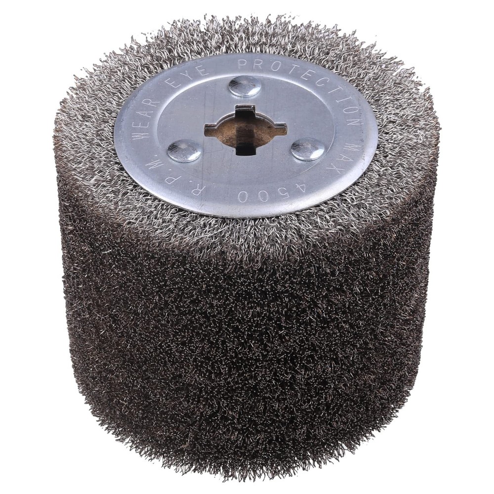 4.7" x 4" Stainless Steel Wire Brush Drum Surface Conditioning Tool, Drawing ...