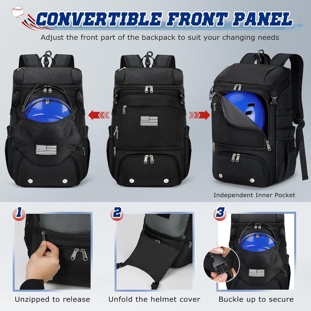 Baseball Backpack, Lightweight Softball Bag with Shoe Compartment Baseball Ba...