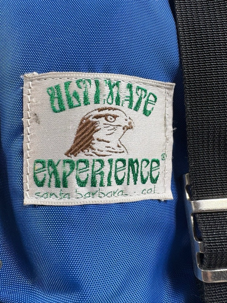 Vintage Ultimate Experience Camera Skiing Hiking Backpack Blue