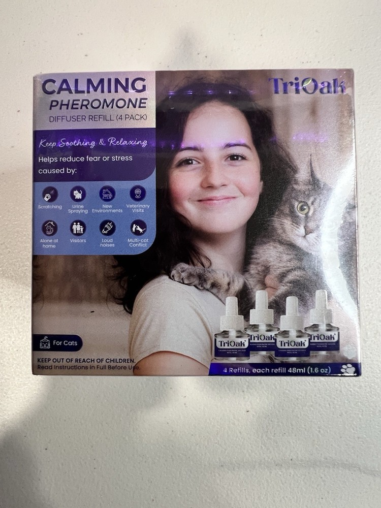 TriOak Calming Pheromone Diffuser Refill 4 Pack for Cats