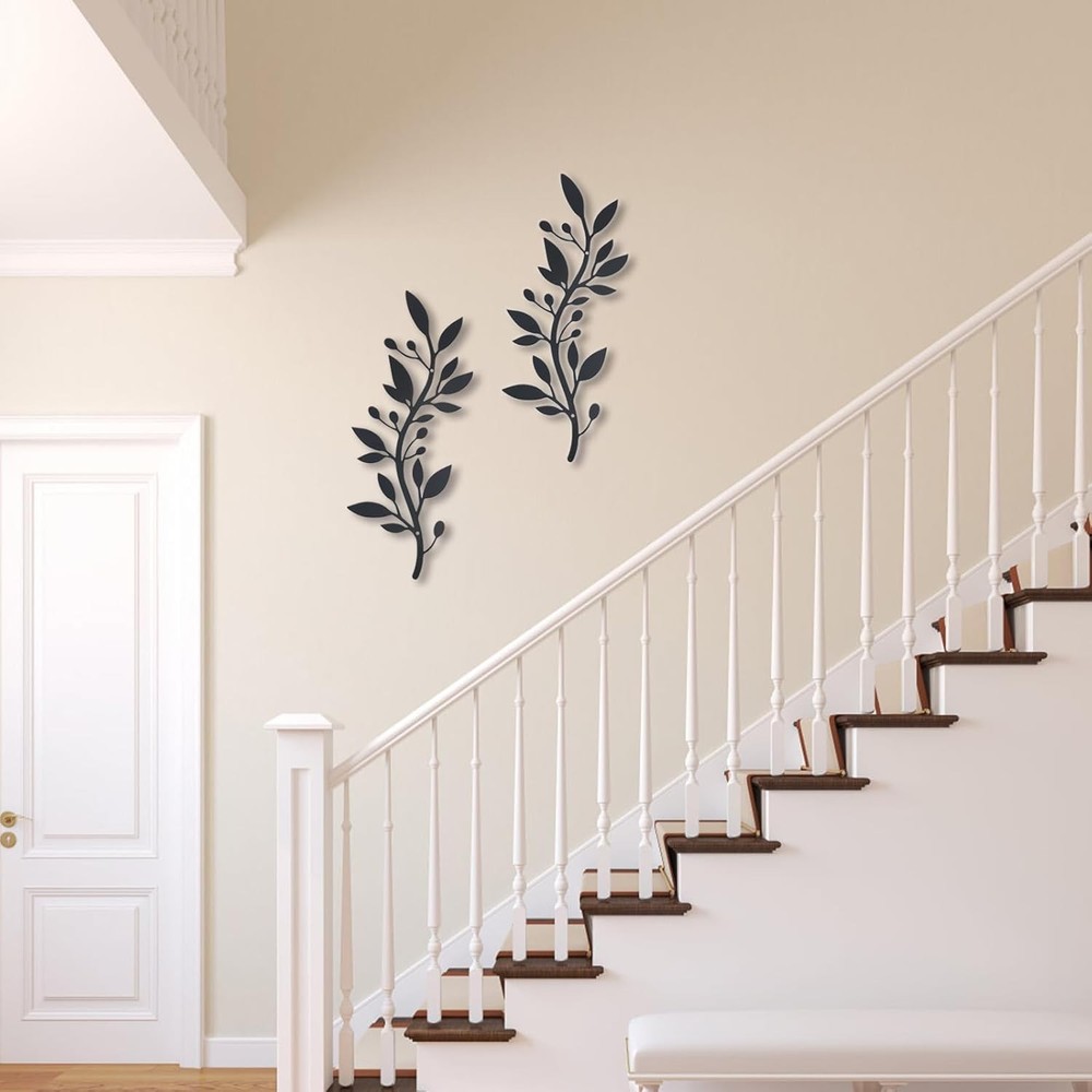 2 Pieces Metal Vine Olive Branch Leaf Wall Decor,Tree Leaf Wall Decor