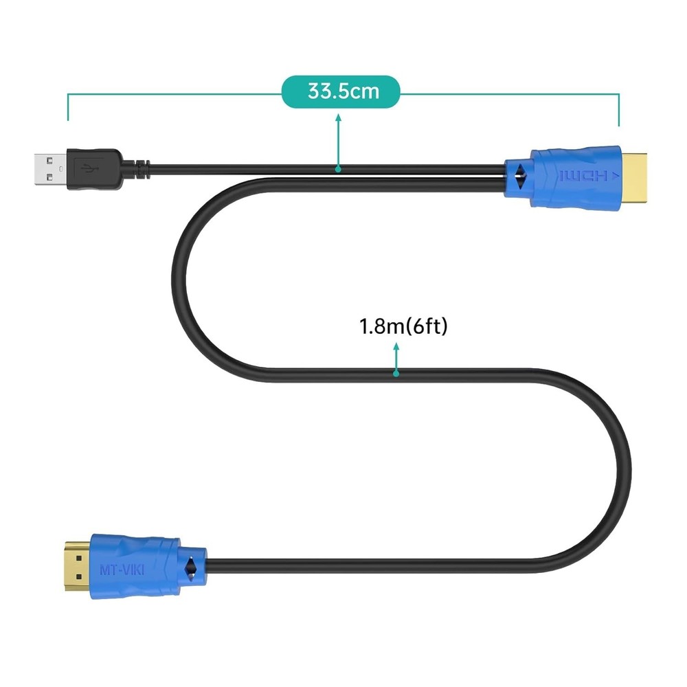 1.8m High-Speed USB HDMI KVM Cable for Seamless Multi-Device Connectivity