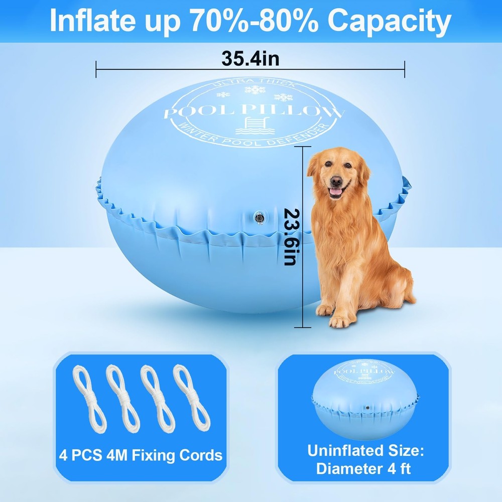 Ultra Thick & Durable Resistant Pool Pillows for Above Ground Pools Support