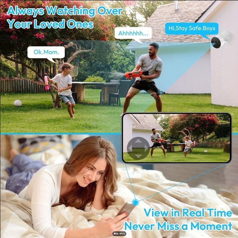 1pc 960P security camera, motion detection, motion alert, HD night vision.