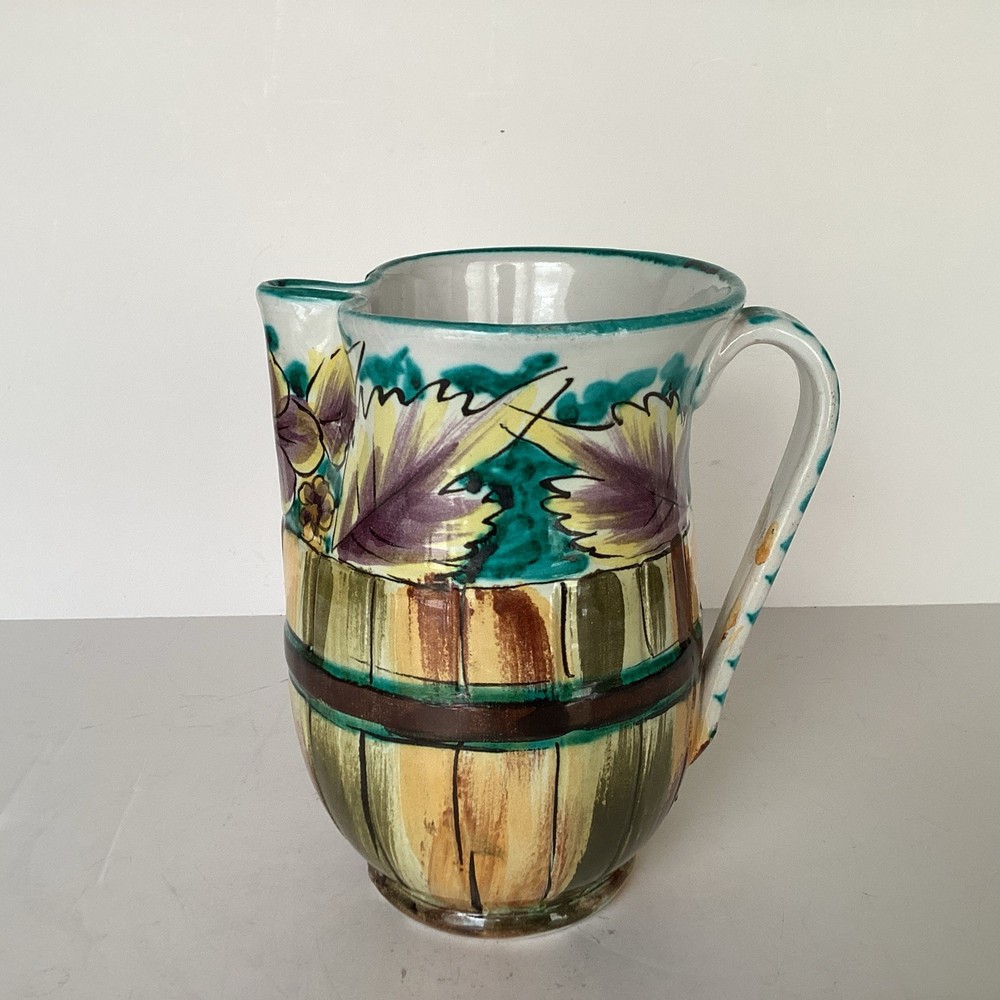 Bitossi Pottery Signed & Numbered Multi-Color Italian Pitcher